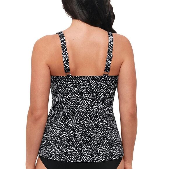 Swim Solutions Women's Printed Triple Tier Tankini Top NEW - Picture 3 of 7